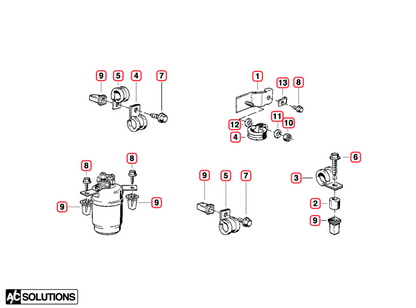 A/C Solutions BMW E30 Bracket and Hardware Kit
